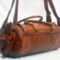 Real goat hide travel luggage overnight weekend cross body bag round briefcase
