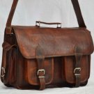 real leather vintage messenger sling Handmade genuine briefcase brown camera bag