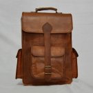 real leather covered messenger Handmade briefcase vintage bag backpack rucksack
