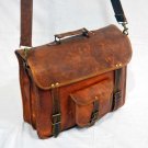 real leather genuine messenger sling Handmade mens briefcase natural brown bag