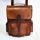 real leather genuine messenger Handmade briefcase vintage bag backpack rucksack