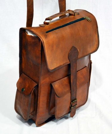 genuine leather Handmade vintage bag backpack rucksack for laptops inside cusion