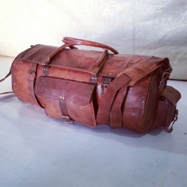 Real goat hide travel luggage overnight weekend unisex bigger size crossbody bag
