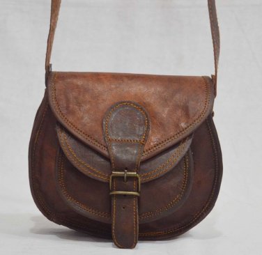 real leather vintage purse sling Handmade ladies satchel brown womens bag
