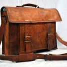 real leather vintage messenger Handmade genuine satchel briefcase bag for laptop