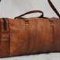 Real leather travel luggage gym mens genuine brown large weekend bag briefcase