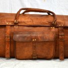 real leather handmade strong briefcase vintage brown large travel luggage bag
