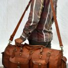 real leather handmade strong briefcase vintage brown medium travel luggage bag