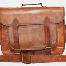 real leather vintage messenger Handmade unisex briefcase natural brown bag