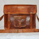 real leather vintage messenger Handmade satchel brown briefcase bag from india