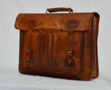 real leather vintage messenger Handmade satchel briefcase backpack rucksack
