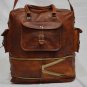 real goat leather vintage messenger large Handmade Travel luggage briefcase bag