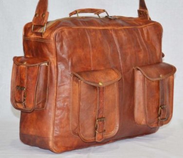 real leather vintage messenger Handmade briefcase bag for laptop protection