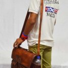 real leather vintage messenger sling Handmade natural briefcase genuine bag