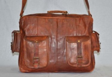 real leather vintage messenger Handmade briefcase bag for laptop from india