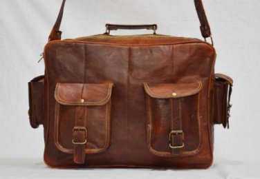 real leather vintage messenger sling Handmade unisex briefcase bag india