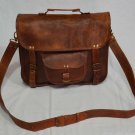 real leather messenger Handmade satchel briefcase vintage bag cross body soft