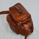 real leather vintage messenger stylish Handmade brown briefcase camera bag