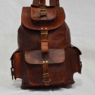 Real goat hide rucksack back pack genuine leather bag tough briefcase soft case