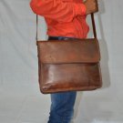 real leather covered messenger sling Handmade unisex briefcase vintage natural