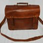 real leather vintage messenger Handmade satchel brown briefcase bag soft hide