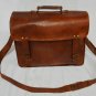 real leather vintage messenger Handmade satchel brown briefcase bag soft hide