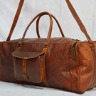 Real leather travel luggage gym mens genuine satchel bag large briefcase
