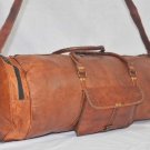 Real goat hide travel luggage weekend unisex cross body bag brown briefcase
