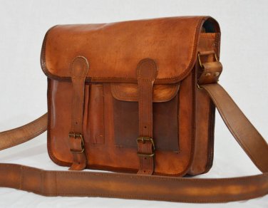 genuine leather vintage unisex messenger sling Handmade cross body satchel bag