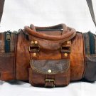 Real goat hide travel overnight weekend unisex crossbody brown bag briefcase
