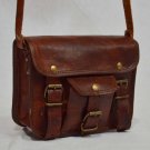 real leather vintage messenger stylish Handmade small natural bag from india