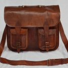 Natural hide real leather vintage messenger sling Handmade mens satchel bag