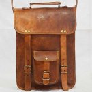 real leather messenger Handmade briefcase natural vintage brown school bag