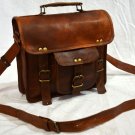 real leather vintage messenger sling Handmade genuine briefcase brown goat bag