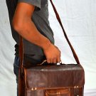 real leather messenger Handmade satchel briefcase vintage brown bag natural hide