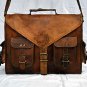 real leather vintage messenger sling Handmade mens briefcase bag natural hide