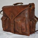 real leather messenger Handmade briefcase natural bag from india with pockets
