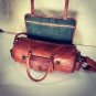 Real goat hide travel luggage overnight weekend unisex cross body bag briefcase
