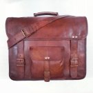 Natural brown real leather vintage messenger sling Handmade mens satchel bag