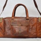 real leather luggage vintage messenger bag briefcase overnight weekend brown sac