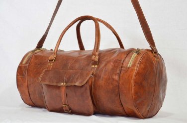 Real goat hide travel luggage weekend unisex cross body bag briefcase from india