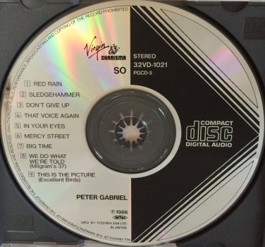 Peter Gabriel – So (32VD-1021) '86 Black Triangle Japan 1st press
