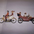homco wall hangings old automobile and a tandem bicycle 1975
