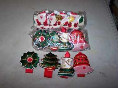 sequined fabric napkin rings christmas lot of 12