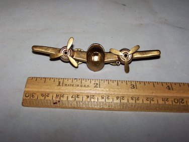 bomber airplane brass pin vintage