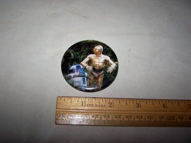 r2d2 c3po star wars return of the jedi button 1983 movie promo button