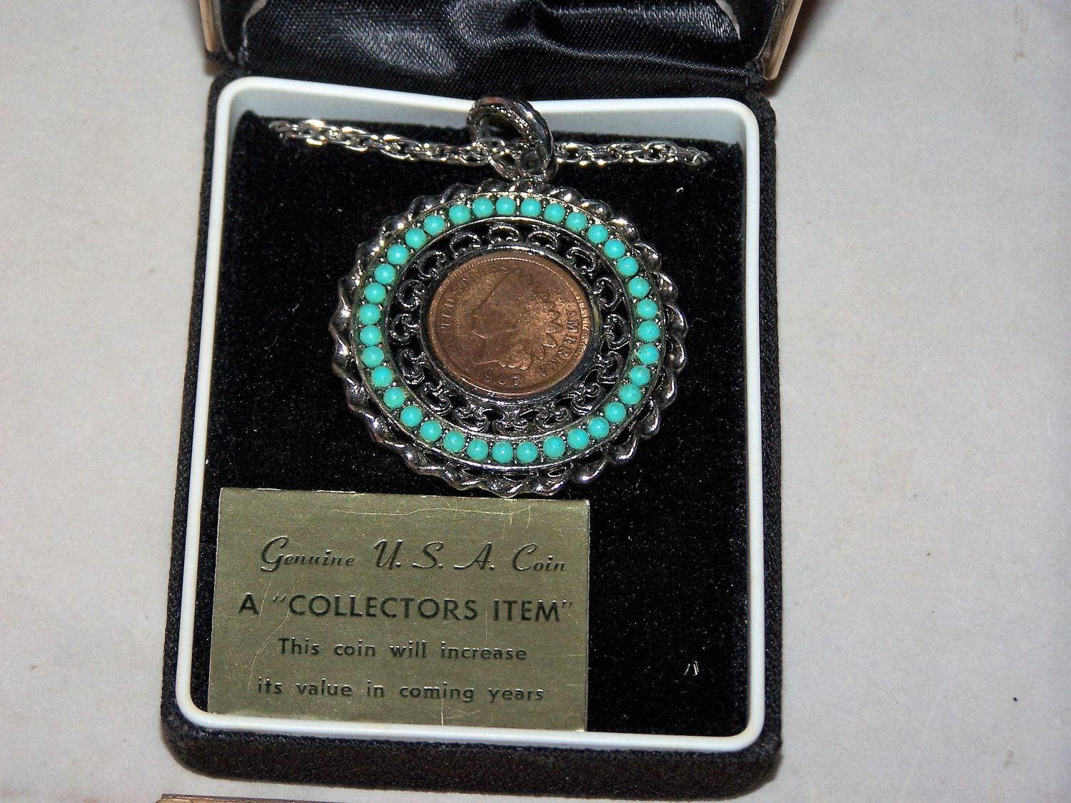 1898 indian head penny beads on necklace