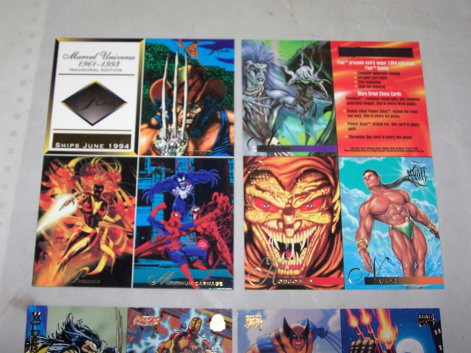 marvel flair promo cards lot of 4 cards 94 inaugural 95