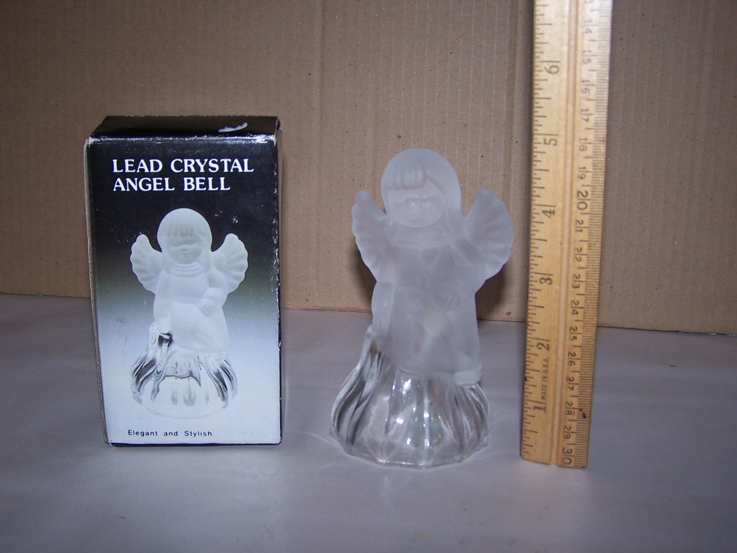 lead crystal angel bell