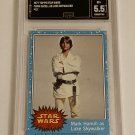 Mark Hamill as Luke Skywalker 1977 Topps blue 57 graded 5.5 EX+